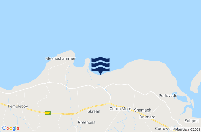 Carte des horaires des marées pour Dunmoran Strand, Ireland