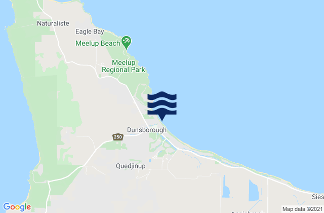 Carte des horaires des marées pour Dunsborough Beach, Australia