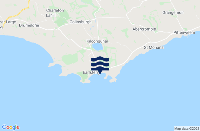 Carte des horaires des marées pour Earlsferry Beach, United Kingdom