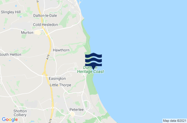 Carte des horaires des marées pour Easington Beach, United Kingdom