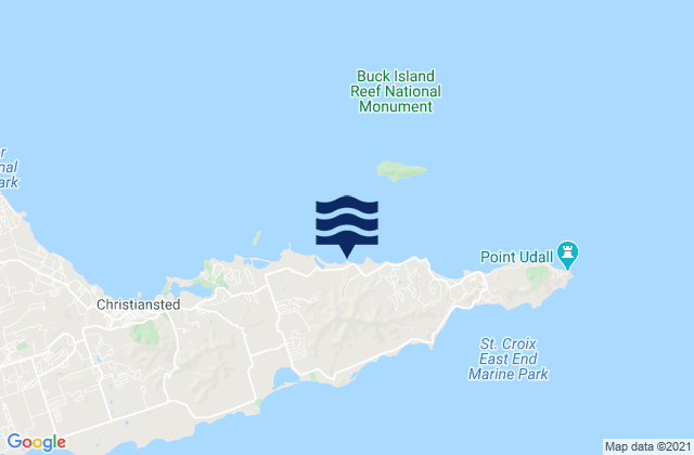 Carte des horaires des marées pour East End, U.S. Virgin Islands