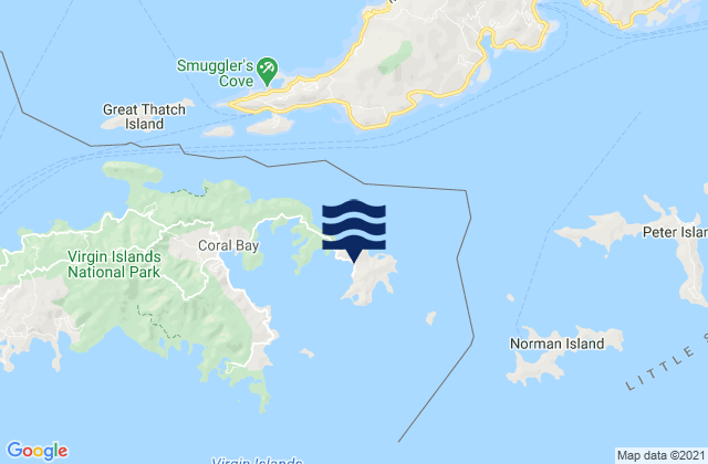 Carte des horaires des marées pour East End, U.S. Virgin Islands