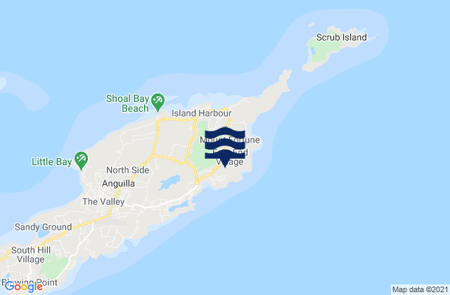 Carte des horaires des marées pour East End Village, Anguilla
