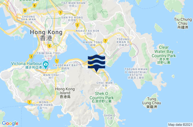 Carte des horaires des marées pour Eastern, Hong Kong