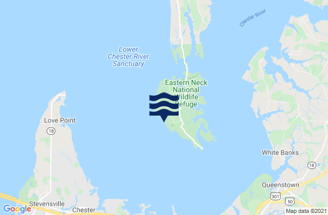 Carte des horaires des marées pour Eastern Neck Island, United States
