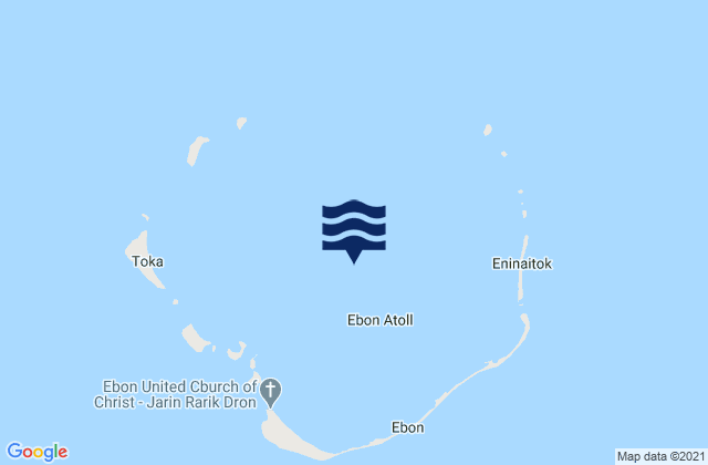 Carte des horaires des marées pour Ebon Atoll, Marshall Islands