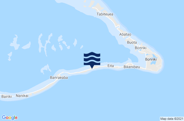 Carte des horaires des marées pour Eita Village, Kiribati