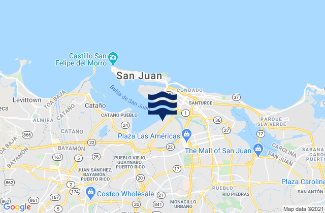 Carte des horaires des marées pour El Cinco Barrio, Puerto Rico