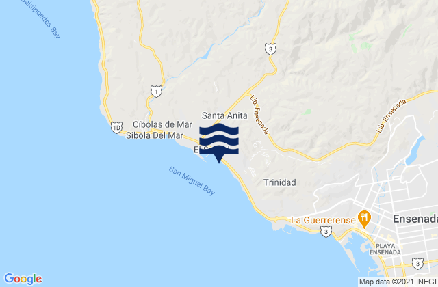 Carte des horaires des marées pour El Sauzal de Rodríguez, Mexico