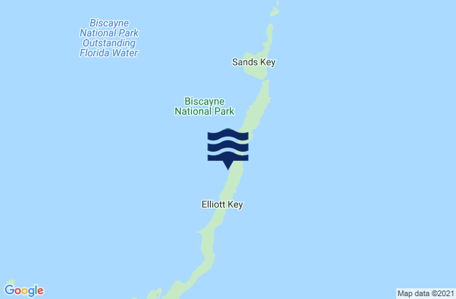 Carte des horaires des marées pour Elliott Key Harbor (Elliott Key Biscayne Bay), United States