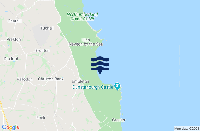 Carte des horaires des marées pour Embleton Bay Beach, United Kingdom