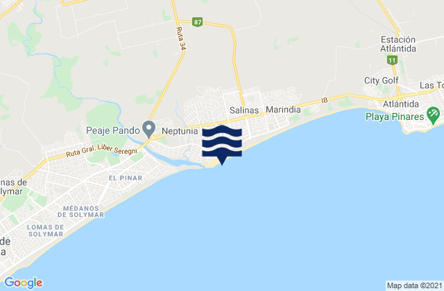 Carte des horaires des marées pour Empalme Olmos, Uruguay