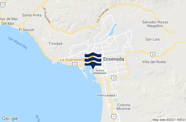 Carte des horaires des marées pour Ensenada, Mexico
