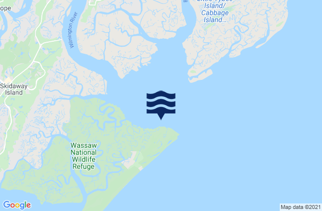 Carte des horaires des marées pour Entrance off Wassaw Island, United States