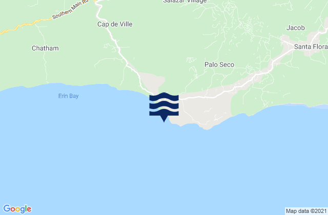 Carte des horaires des marées pour Erin Bay, Trinidad and Tobago
