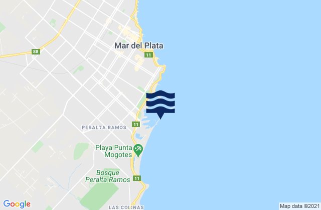 Carte des horaires des marées pour Escollera Sur (Mar del Plata), Argentina