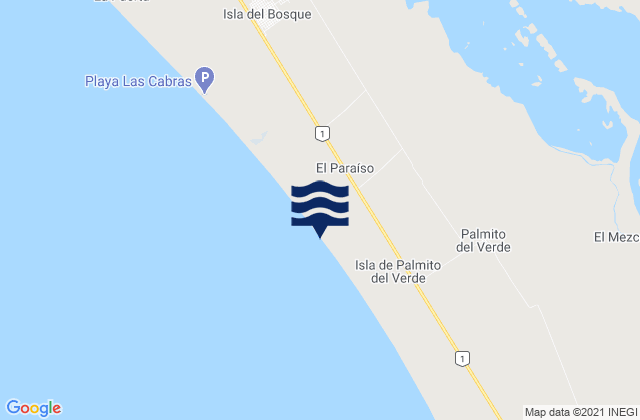 Carte des horaires des marées pour Escuinapa, Mexico