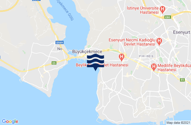 Carte des horaires des marées pour Esenyurt, Turkey