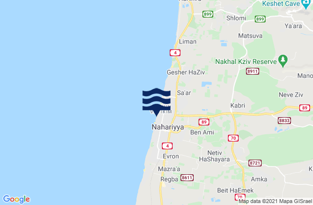 Carte des horaires des marées pour Esh Sheikh Dannūn, Israel