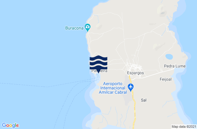 Carte des horaires des marées pour Espargos, Cabo Verde