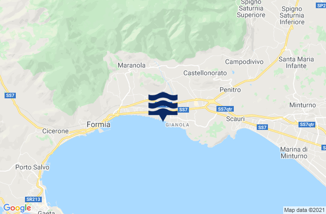 Carte des horaires des marées pour Esperia, Italy