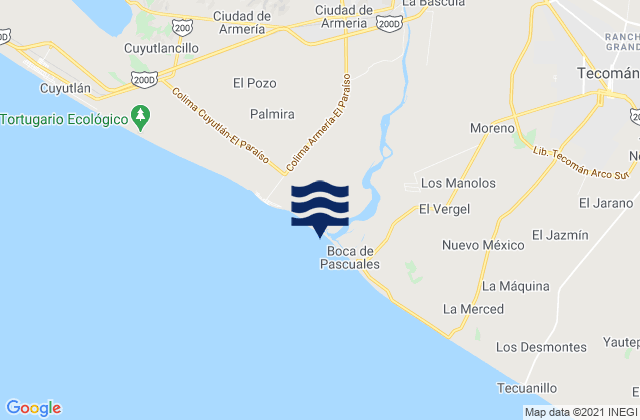 Carte des horaires des marées pour Estero Boca de Pascuales, Mexico