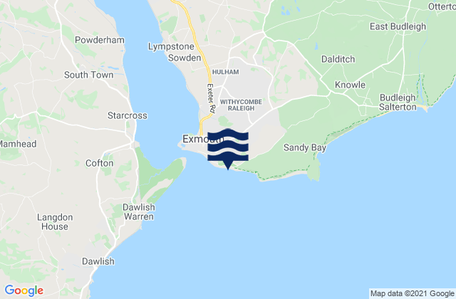 Carte des horaires des marées pour Exmouth, United Kingdom