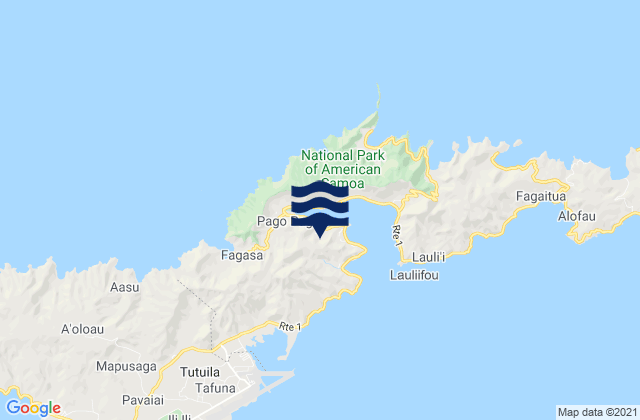 Carte des horaires des marées pour Fagatogo, American Samoa