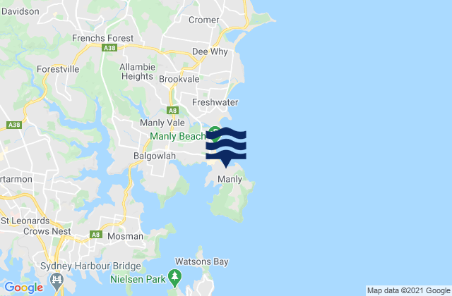 Carte des horaires des marées pour Fairy Bower Beach, Australia