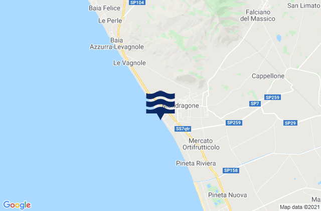 Carte des horaires des marées pour Falciano del Massico, Italy