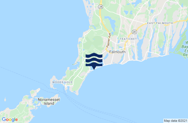 Carte des horaires des marées pour Falmouth Heights Beach, United States