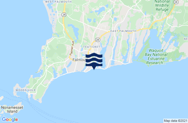 Carte des horaires des marées pour Falmouth Heights, United States