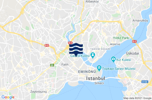 Carte des horaires des marées pour Fatih, Turkey