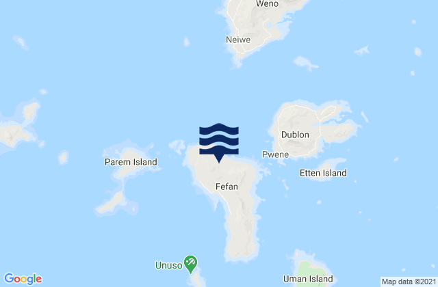 Carte des horaires des marées pour Fefen Municipality, Micronesia
