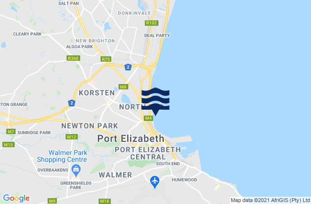 Carte des horaires des marées pour Fence (Port Elizabeth), South Africa