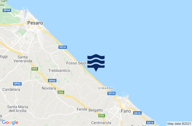 Carte des horaires des marées pour Fenile, Italy