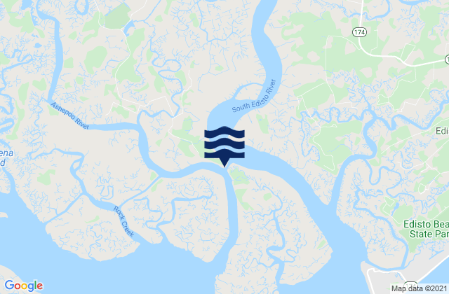 Carte des horaires des marées pour Fenwick Island Cut South Edisto River, United States