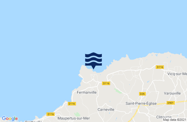 Carte des horaires des marées pour Fermanville, France