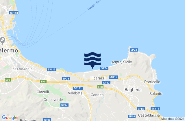 Carte des horaires des marées pour Ficarazzi, Italy