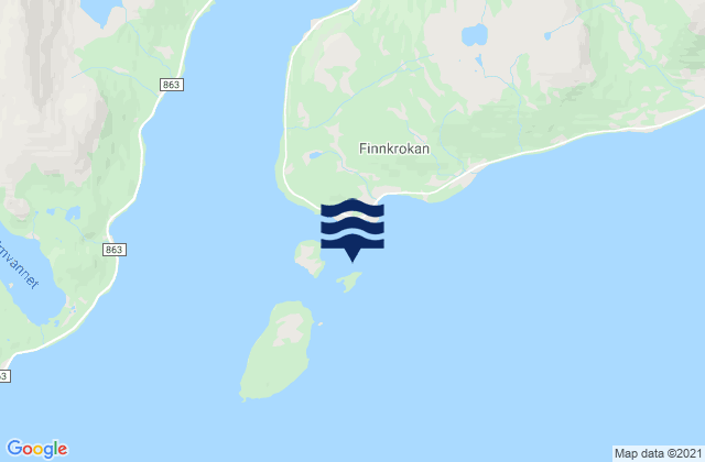 Carte des horaires des marées pour Finnkroken, Norway
