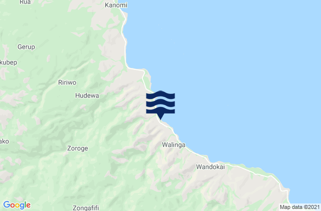 Carte des horaires des marées pour Finschhafen, Papua New Guinea