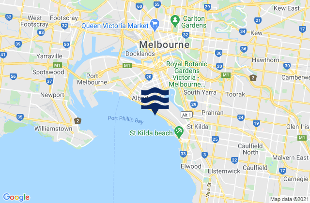 Carte des horaires des marées pour Fitzroy, Australia