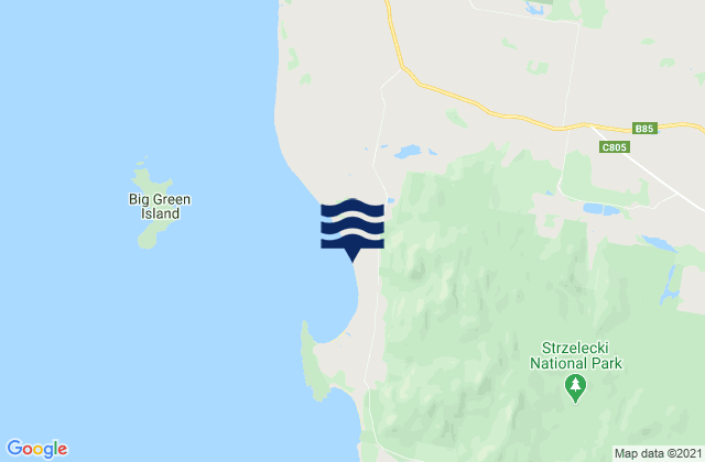 Carte des horaires des marées pour Flinders Island - Trousers Point, Australia