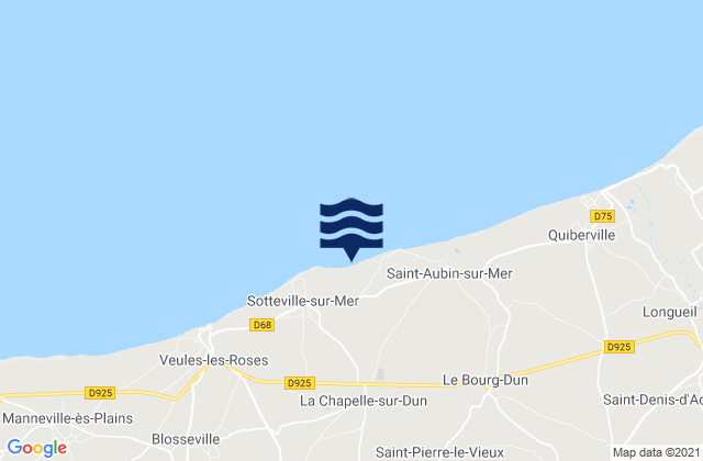 Carte des horaires des marées pour Fontaine-le-Dun, France