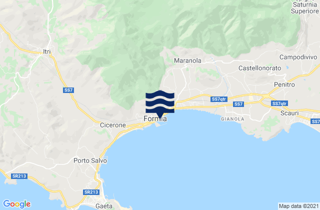 Carte des horaires des marées pour Formia, Italy