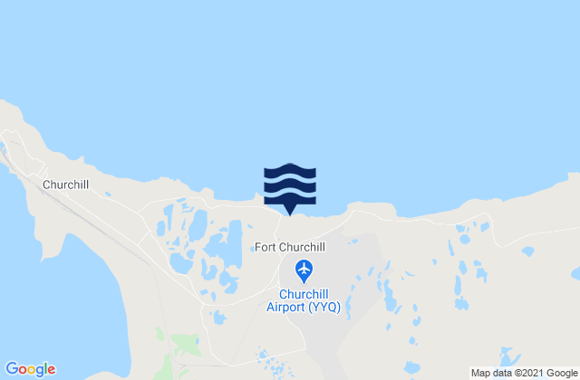 Carte des horaires des marées pour Fort Churchill, Canada