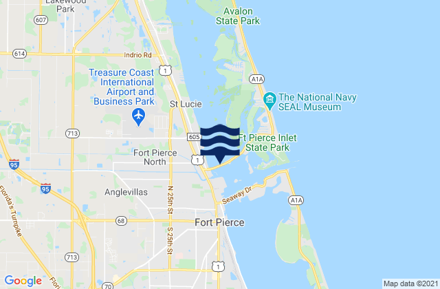 Carte des horaires des marées pour Fort Pierce North Beach Causeway, United States