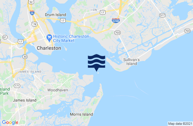 Carte des horaires des marées pour Fort Sumter, United States