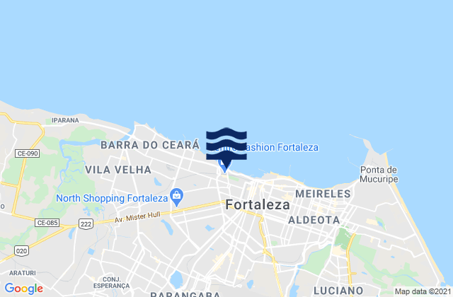 Carte des horaires des marées pour Fortaleza, Brazil