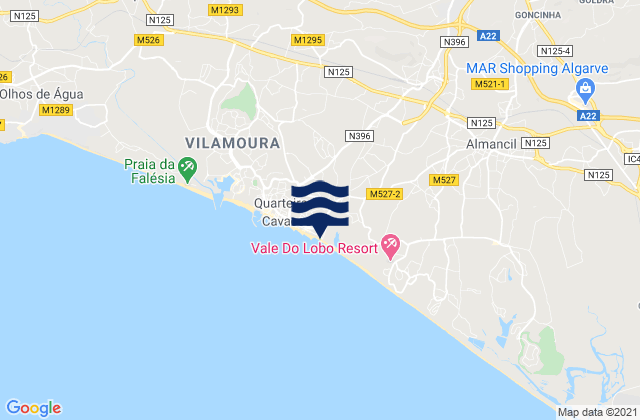 Carte des horaires des marées pour Forte Novo, Portugal